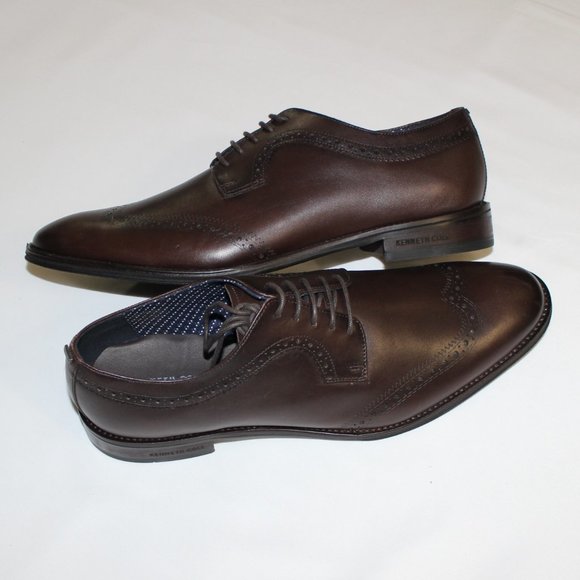 KENNETH COLE TRISTIAN LACE UP LASER OXFORD DRESS SHOES US 11M/ EU44.5/ UK10
